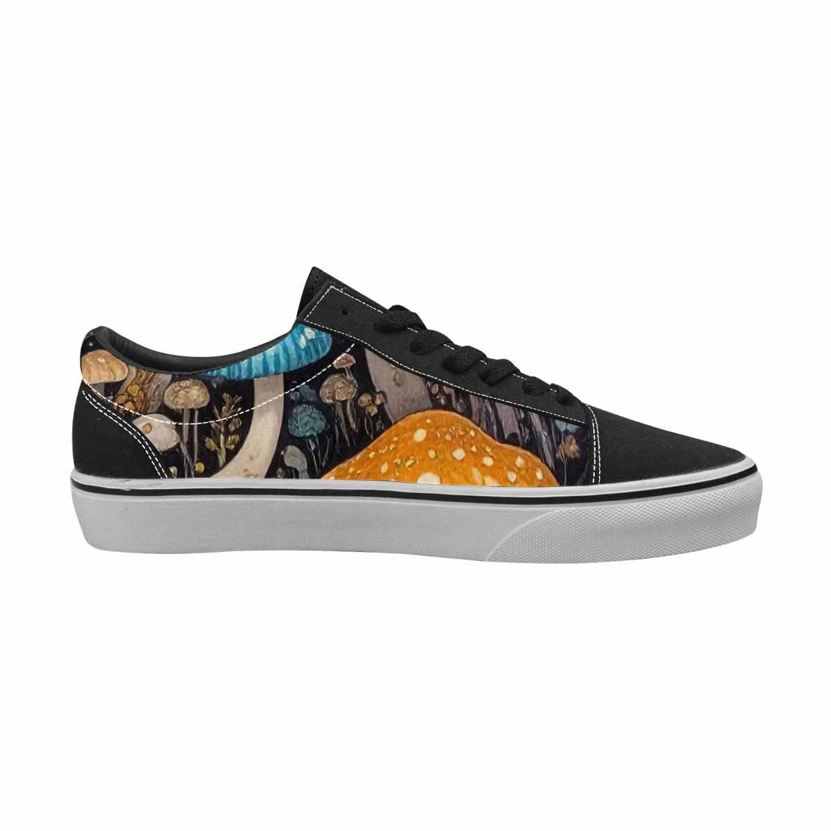 WOMEN'S Mushrooms Lace-Up Canvas Melting Art Custom Sneakers