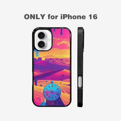 iPhone 16 Case — I Surrealist Dreamscape Pattern Melting Clocks, Customized Protective Case