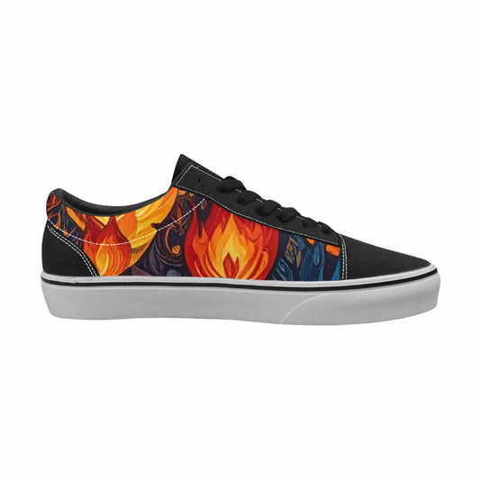 WOMEN'S Fire Flame Canvas Lace-Up Dark Academia Sneakers