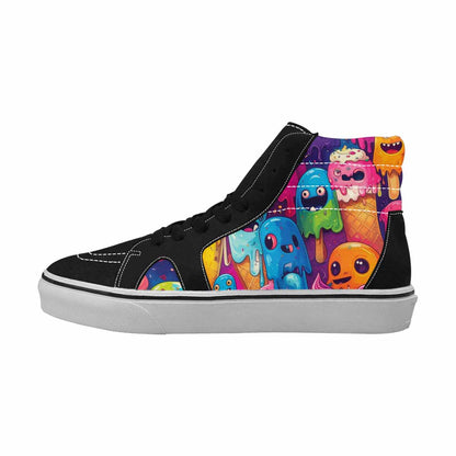 MEN'S Melting Ice Cream Monster High Top Canvas Dark Academia Custom Sneakers