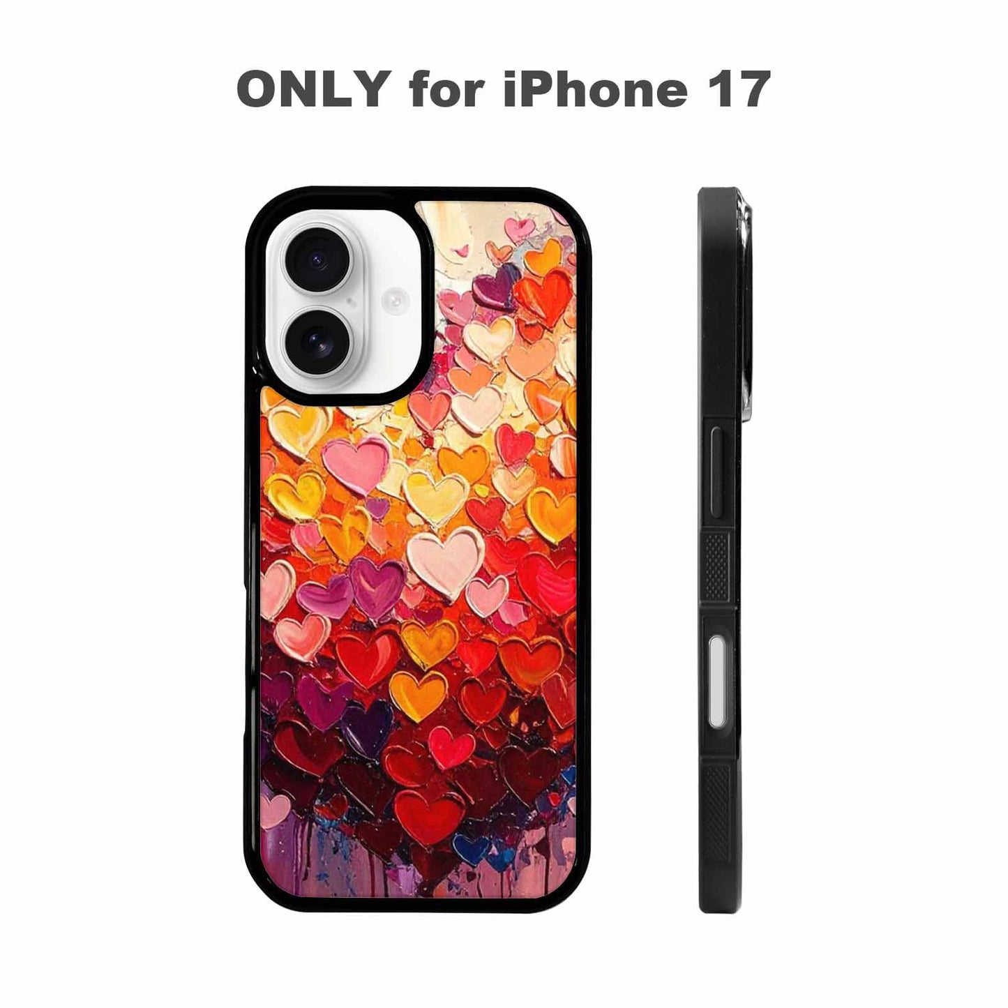 iPhone 17 Case — Full Color Vibrant Heart Original Art, Custom Phone Case