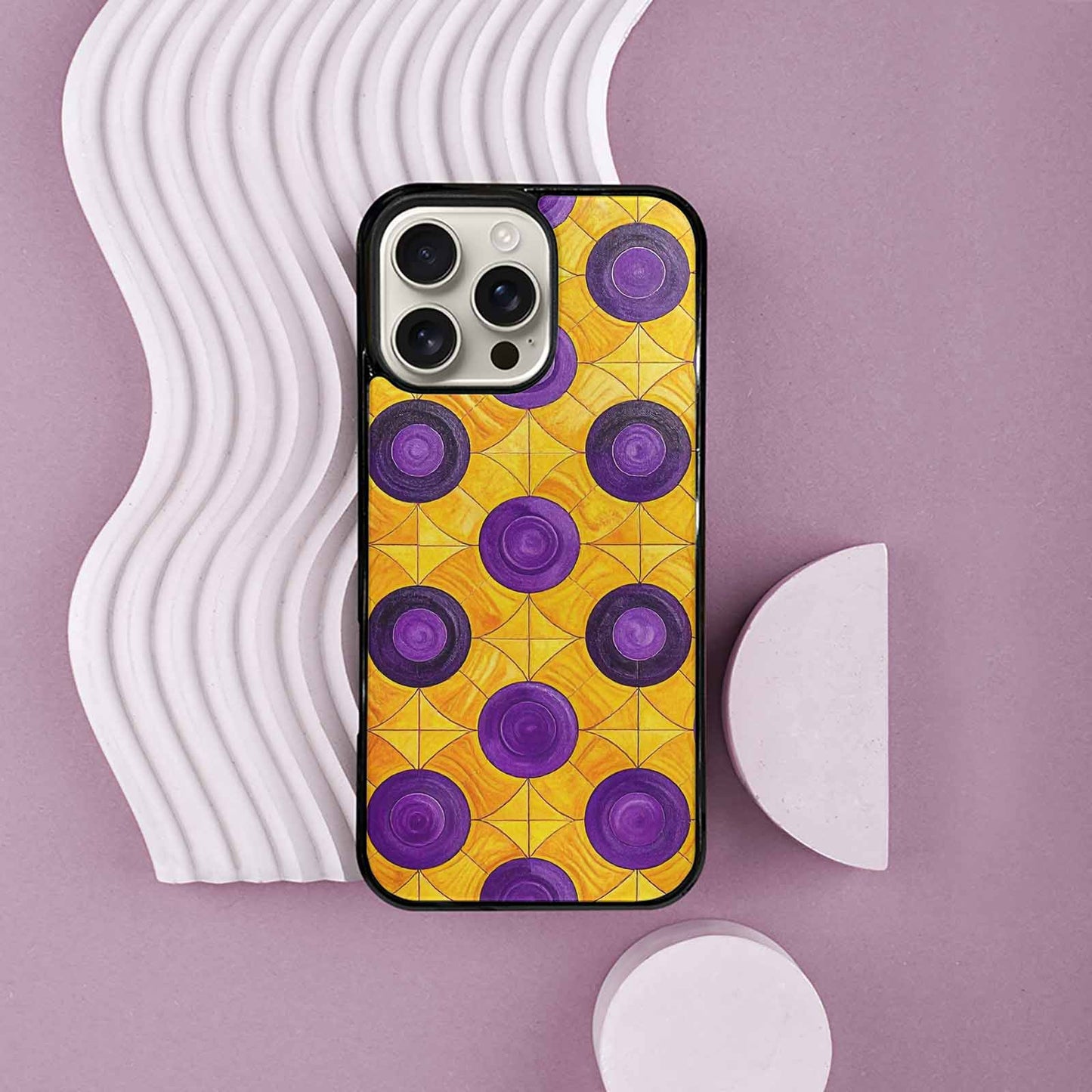 iPhone 16 Pro Max Case — Intersex Flag Color Theme Small Rainbow, Original Design Phone Case