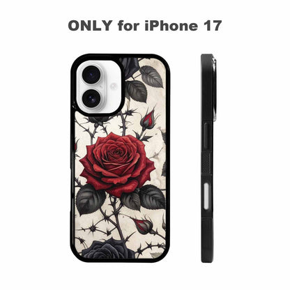 iPhone 17 Case — Small Black Gothic Rose Gothic Skulls, Personalized Phone Case