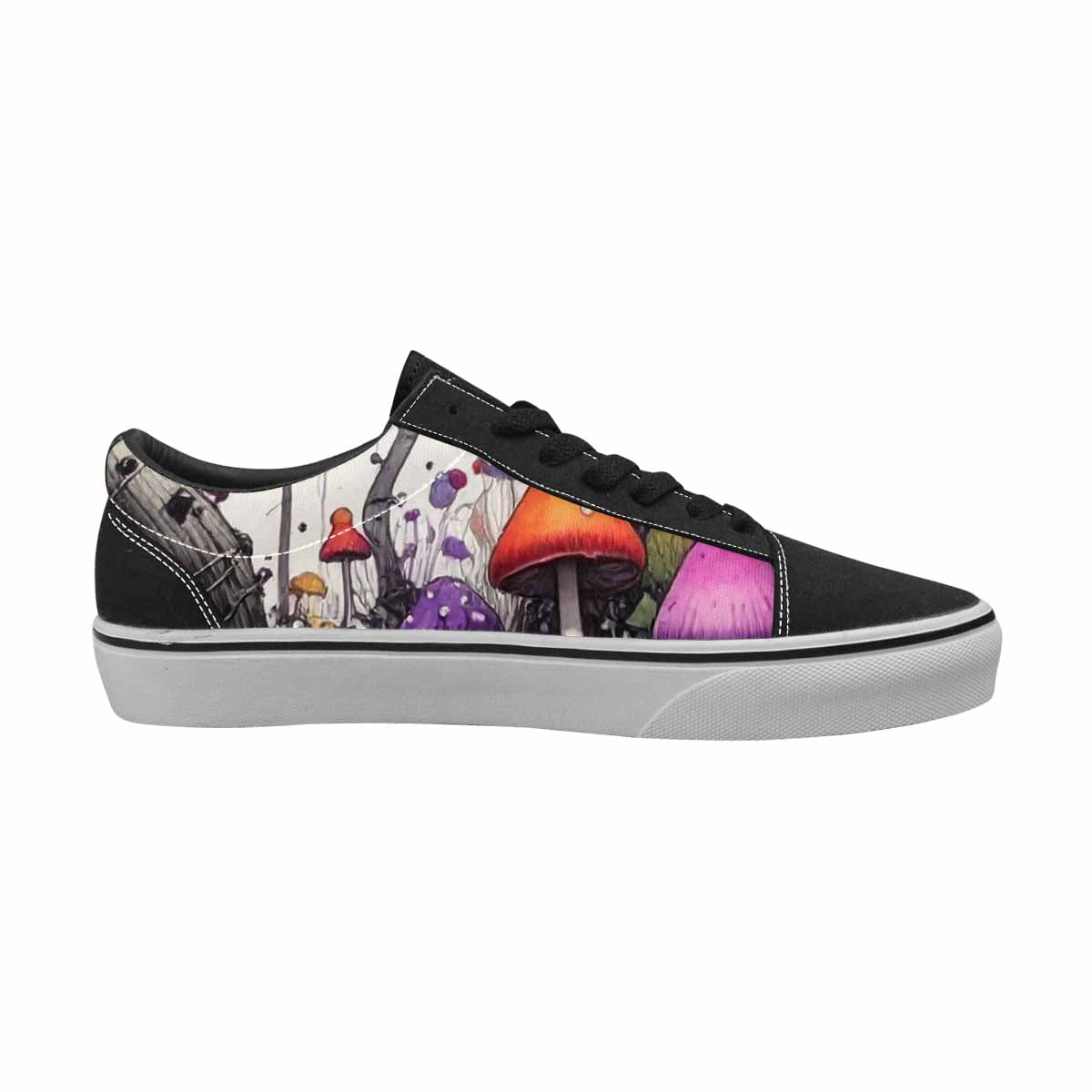 WOMEN'S Rainbow Drip Mushrooms Lace-Up Canvas Dark Academia Custom Sneakers