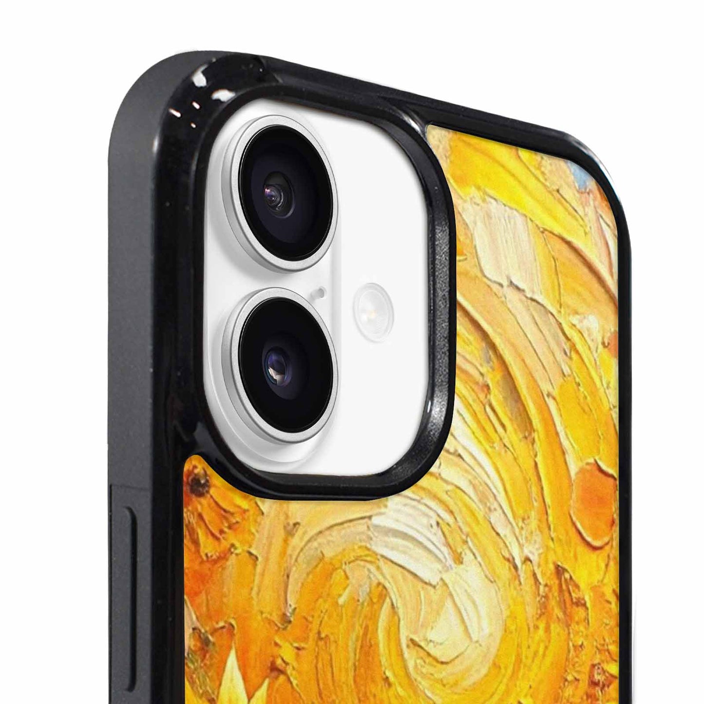 iPhone 17 Case — Impressionist Sunflower Brushstroke Pattern Floral, Custom Printed Phone Case