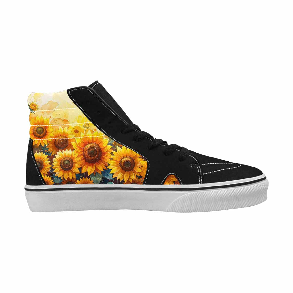 MEN'S Sunflower Burst High Top Canvas Cottagecore Sneakers