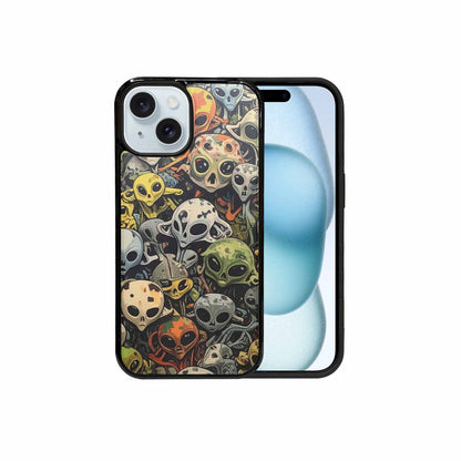 iPhone 15 Case — Aliens Camo Aliens Pattern Hundreds Of, Custom Designed Case Cover