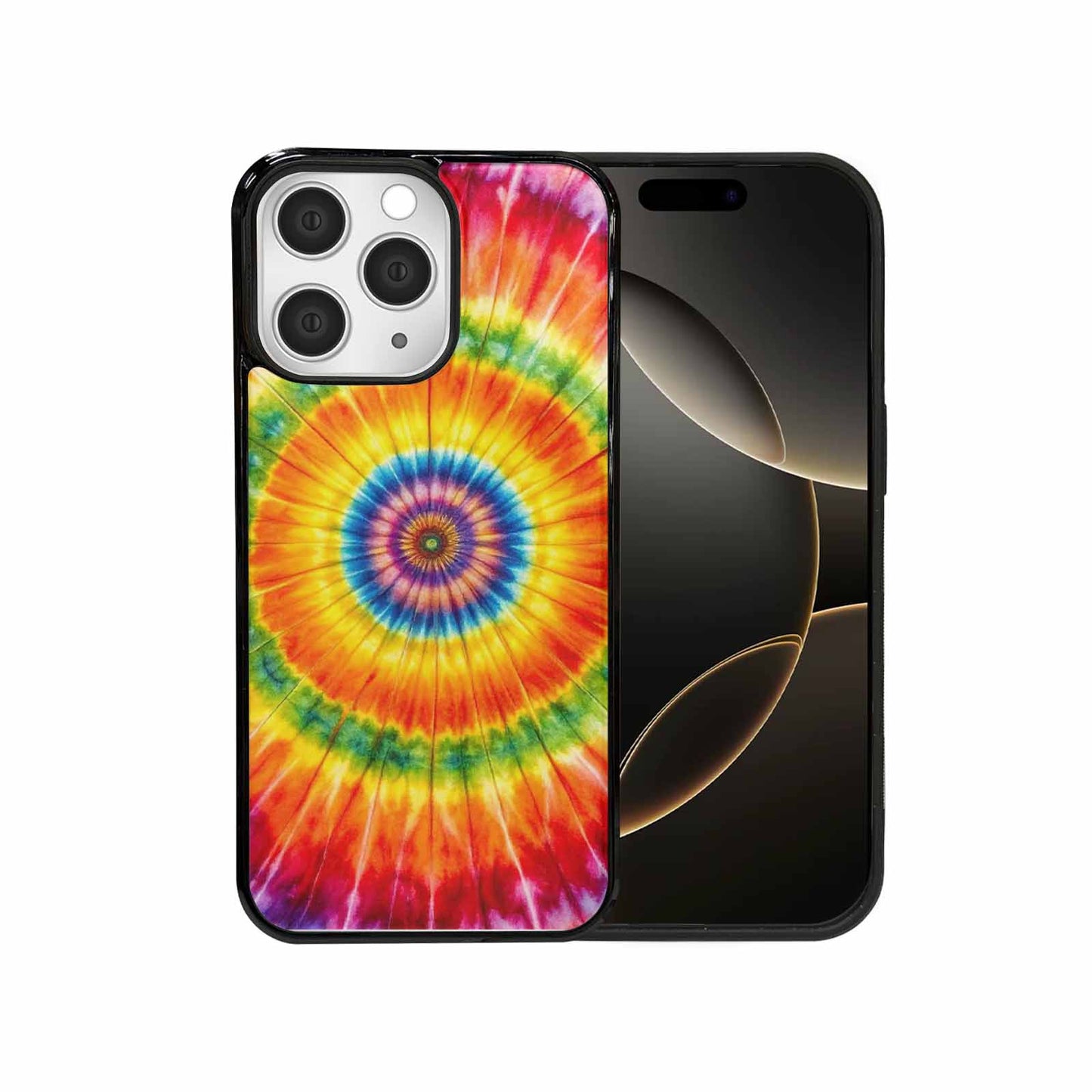 iPhone 15 Pro Max Case — Rainbow Spiral Tie Dye Custom, Custom Phone Case