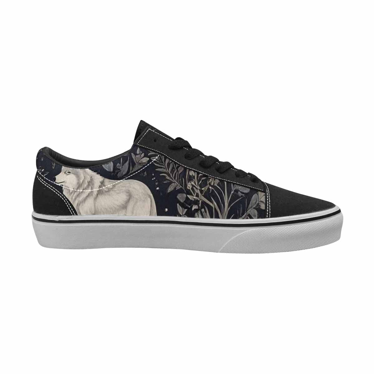 WOMEN'S Wolves Everywhere Collage Canvas Lace-Up Aesthetic Custom Sneakers