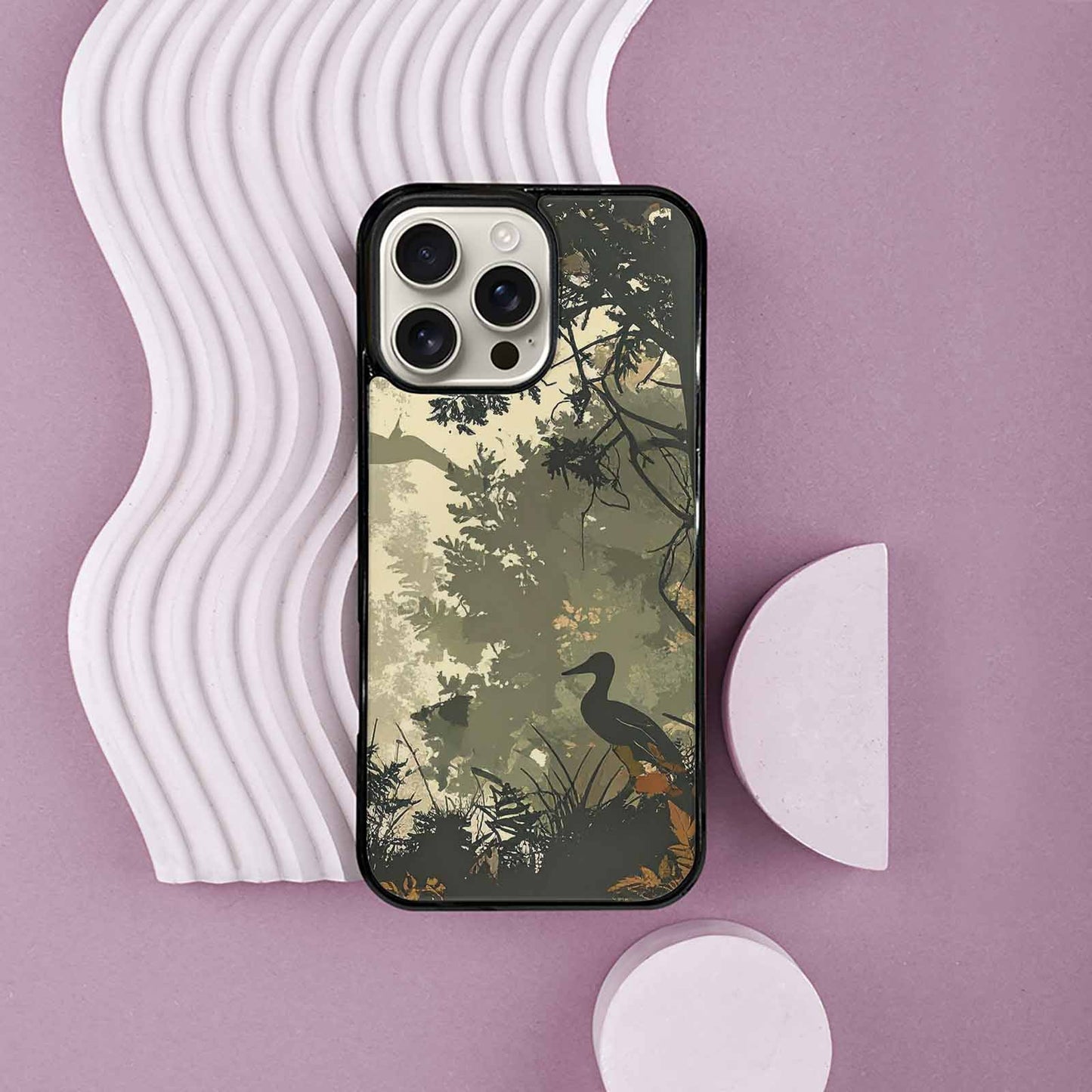 iPhone 16 Pro Max Case — Hunting Camouflage Pattern With Deer And, Custom Phone Case