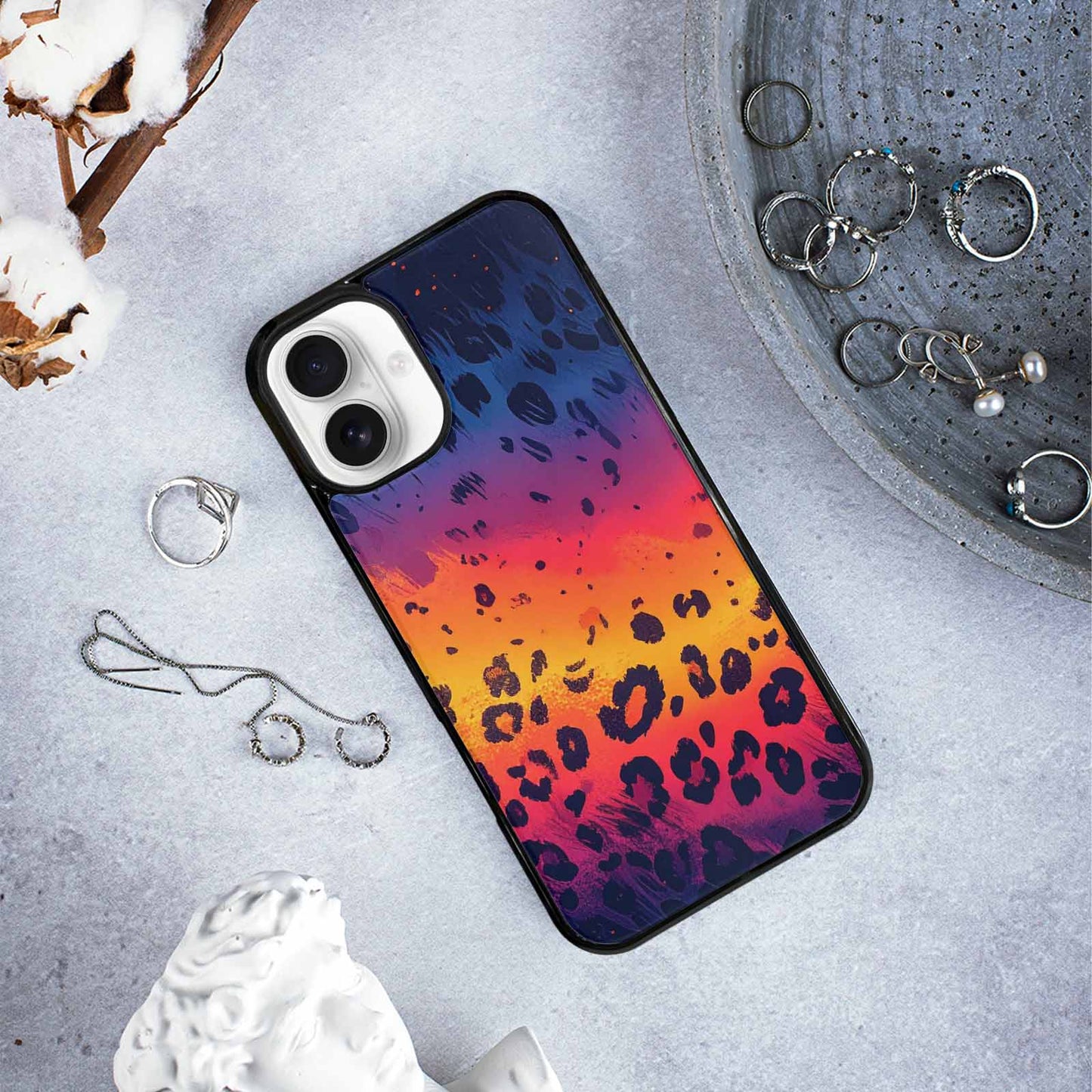 iPhone 16 Plus Case — Leopard Print Gradient, Customized Protective Case