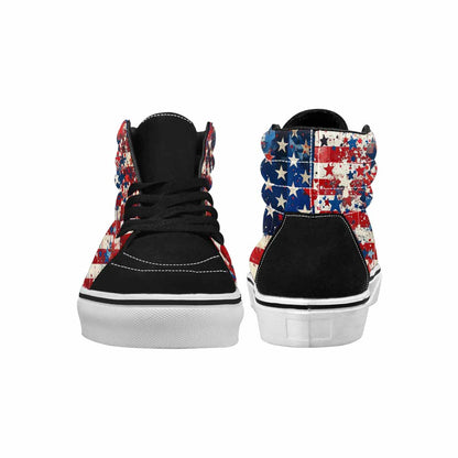 MEN'S Patriotic Stars Stripes High Top Canvas Vivid Custom Sneakers