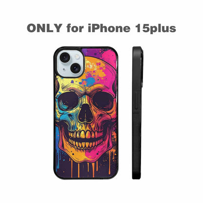 iPhone 15 Plus Case — Skulls Splatter Comic, Customized Protective Case