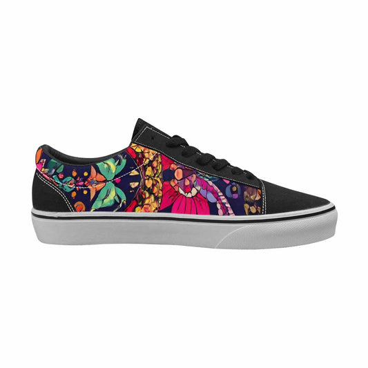 MEN'S Floral Snake Print Canvas Lace-Up Vibrant Chaos Sneakers