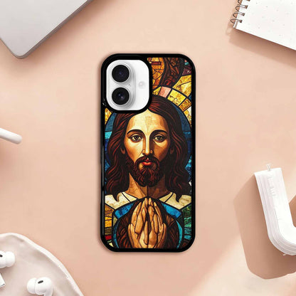 iPhone 17 Case — Jesus Face Small Cross Original Art, Custom Designed Case Cover