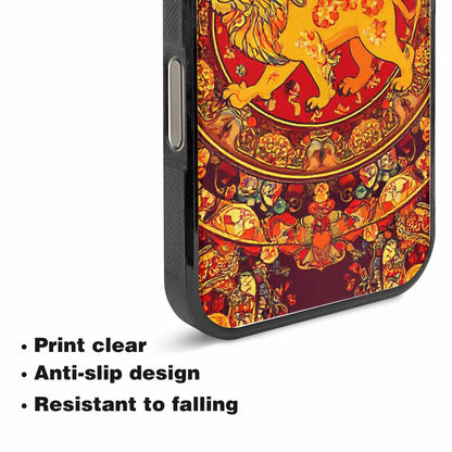 iPhone 15 Pro Max Case — Mandala Lions Art Seamless Pattern Vibrant, Customized Protective Case