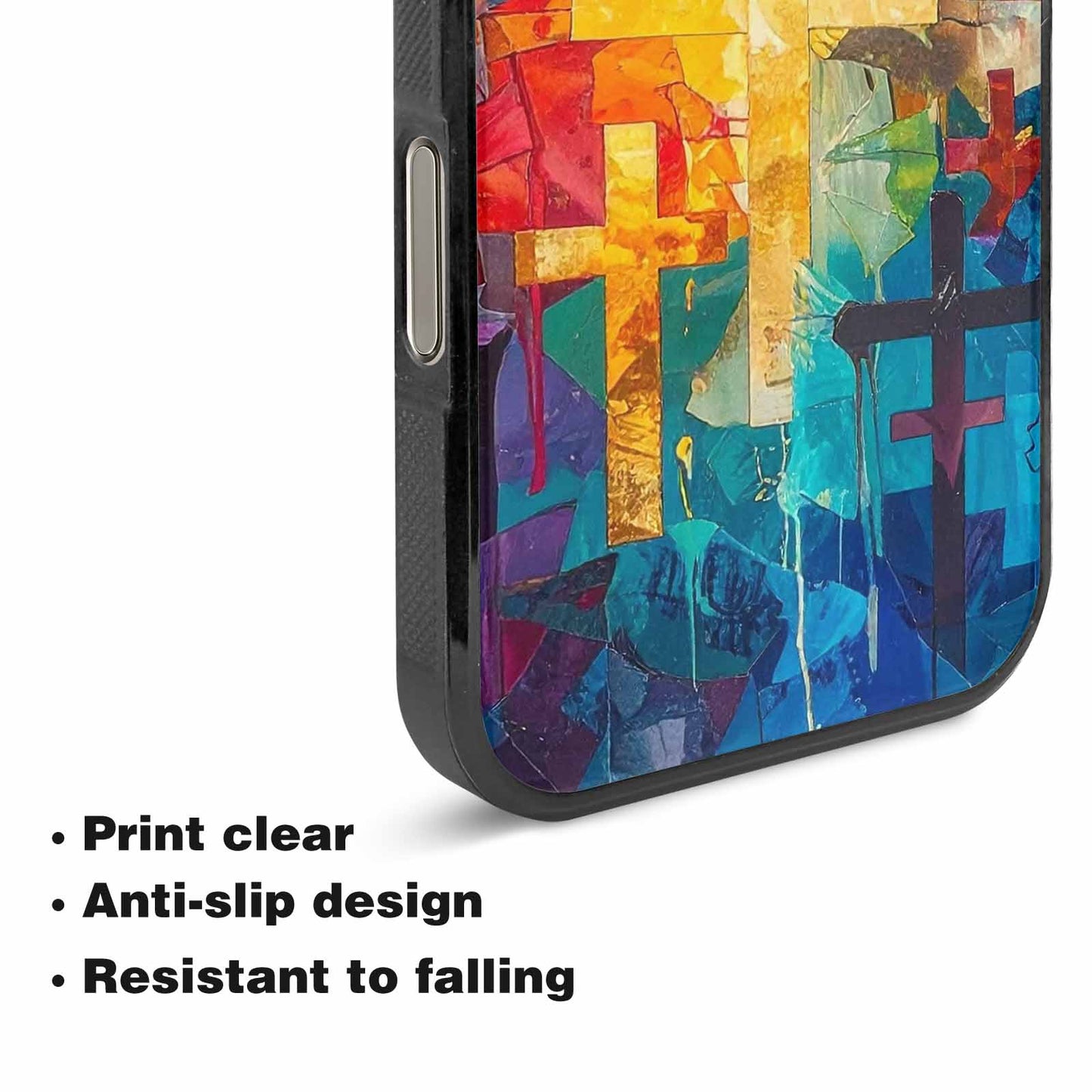 iPhone 16 Pro Max Case — Faith Cross And Faith Icons Pattern, Customized Protective Case