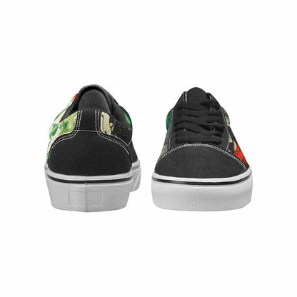 MEN'S Dragons Black & Green Ink Canvas Bold Print Wallpaper Art Sneakers