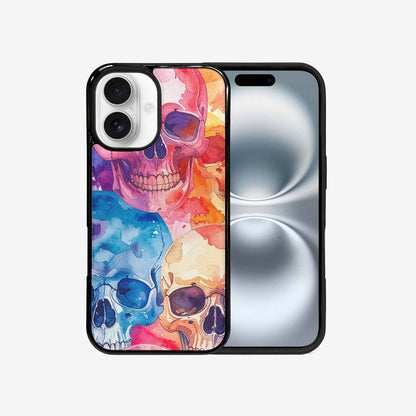 iPhone 16 Case — Kulls Watercolor Skulls Small Skull Pattern, Unique Phone Case Design