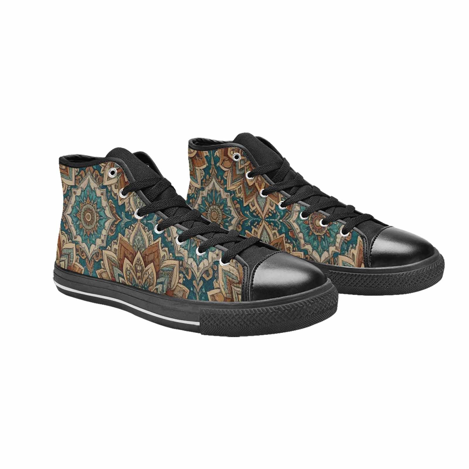 MEN'S Mandala High Top Canvas Vivid Custom Sneakers