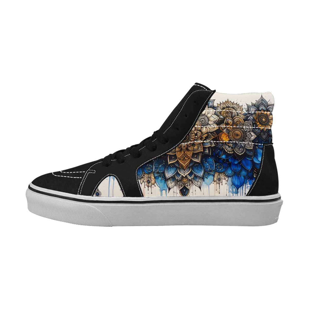 MEN'S Mandala Medallion High Top Canvas Wallpaper Art Custom Sneakers