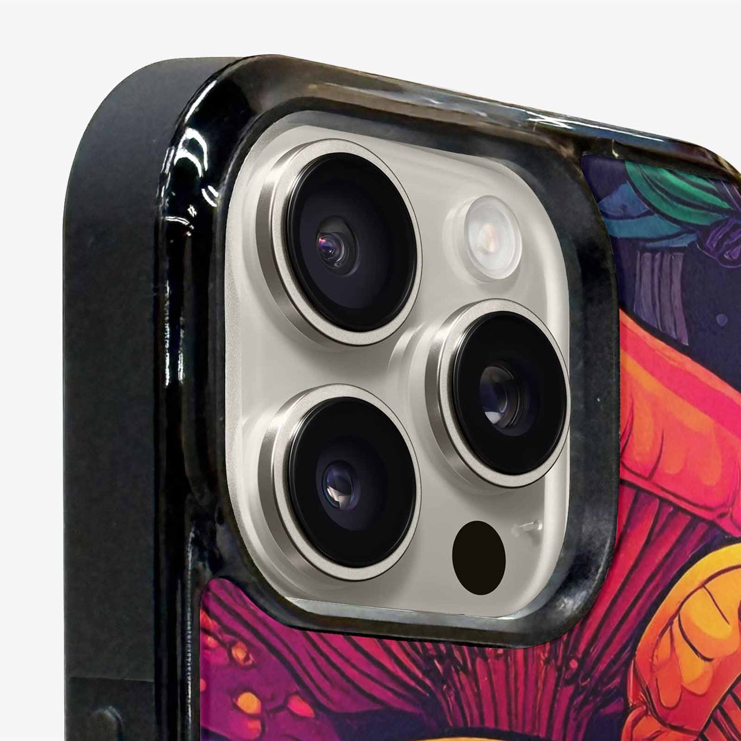 iPhone 16 Pro Case — Psychedelic Mushroom Cartoon Pattern, Original Design Phone Case