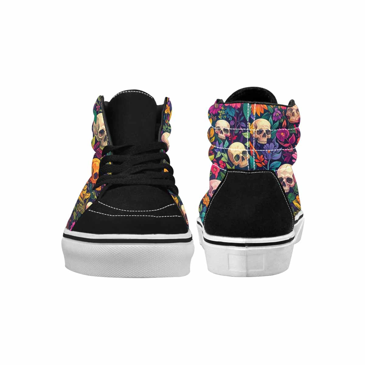 MEN'S Skulls  Botanical Skulls High Top Canvas Wallpaper Art Custom Sneakers