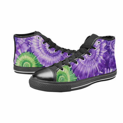 MEN'S Tie Dye - High Top Canvas Vibrant Chaos Shoes