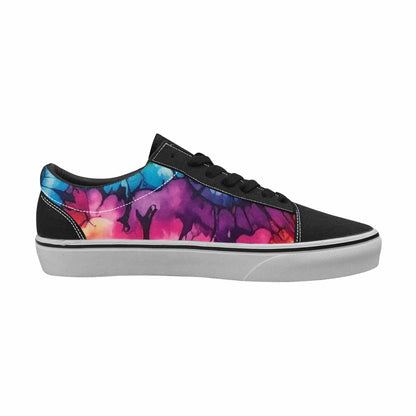 WOMEN'S Tie Lace-Up Canvas Vibrant Chaos Custom Sneakers