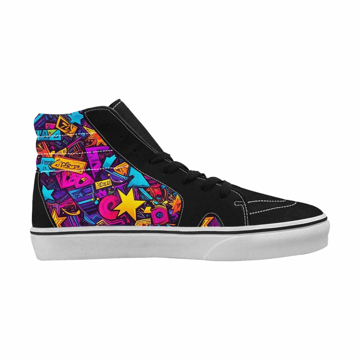 MEN'S 80s Retro Motif 80s High Top Canvas Grunge Shoes