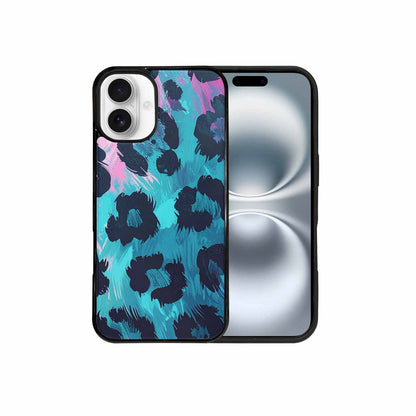 iPhone 16 Plus Case — Leopard Neon Pink Teal Airbrush, Custom Made Phone Cover