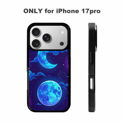 iPhone 17 Pro Case — Neon Winter Moon Seamless Cartoon Cute, Custom Made Phone Cover
