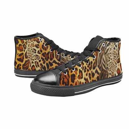 WOMEN'S Animal Print High Top Canvas Neon Fantasy Custom Sneakers