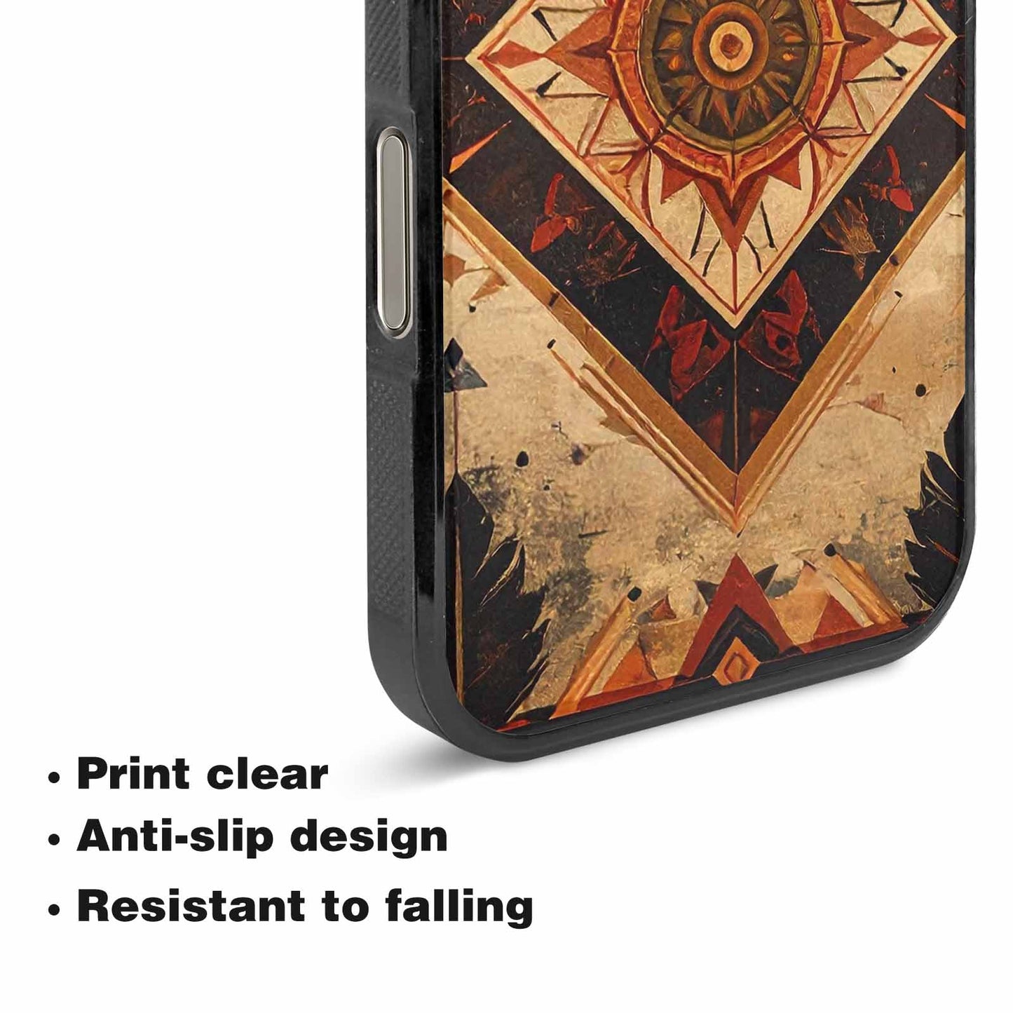 iPhone 16 Pro Max Case — Native American Geometric Pattern Arrows Feathers, Personalized Phone Case