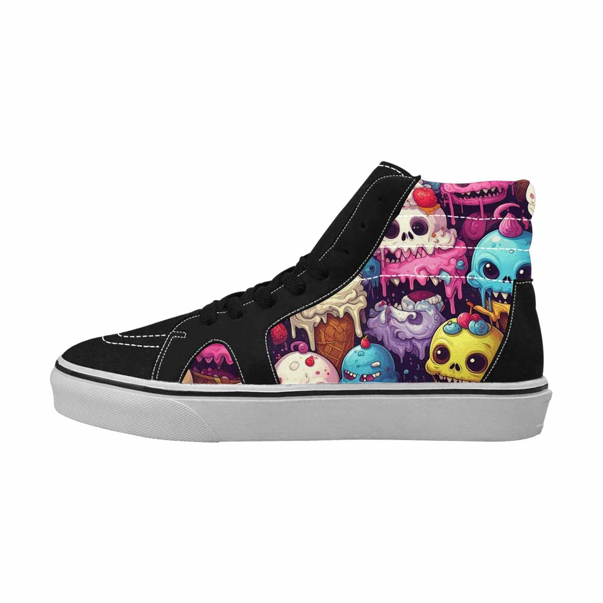 MEN'S Ice Cream Monsters  High Top Canvas Vivid Custom Sneakers