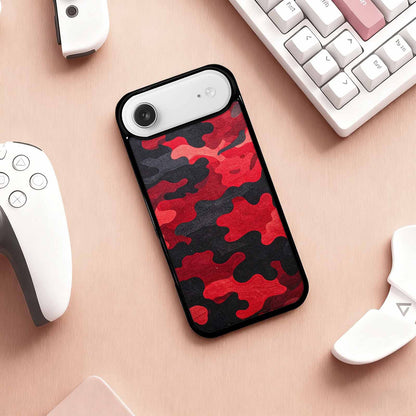 iPhone 17 Air Case — Tactical Camo Red Black Custom Camo, Custom Printed Phone Case