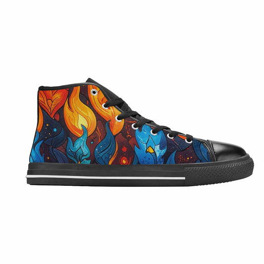 WOMEN'S Fire Flame High Top Canvas Cottagecore Shoes