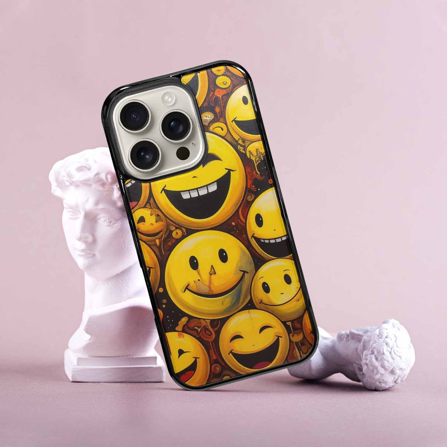 iPhone 16 Pro Case — Melting Moon Smiley Red Splatt Ipd, Custom Phone Case