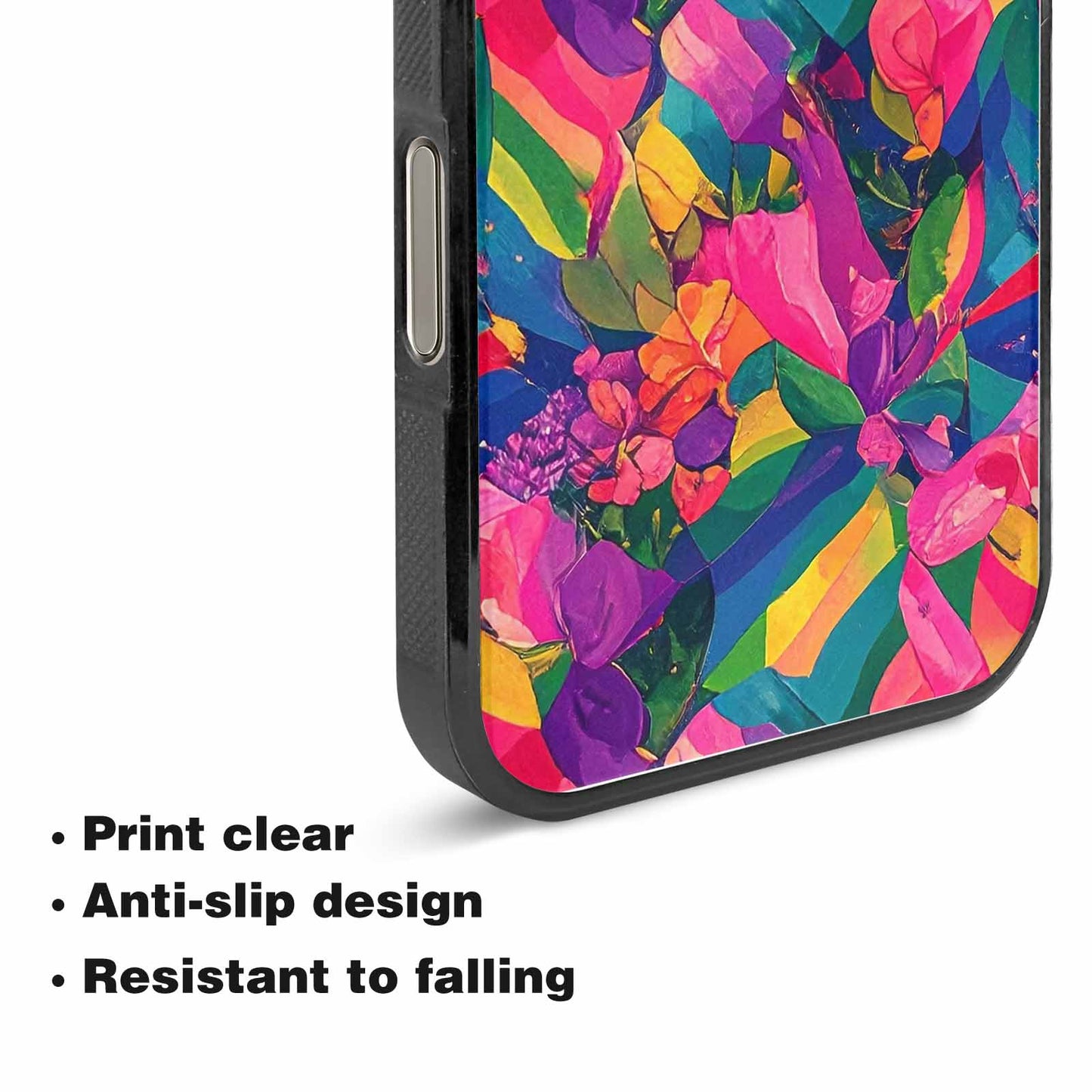 iPhone 15 Pro Max Case — Polysexual Flag Color Theme Small Rainbow, Custom Printed Phone Case