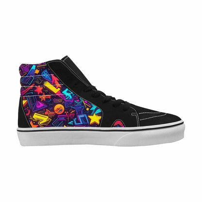 MEN'S 80s Retro Motif High Top Canvas Surreal Custom Shoes