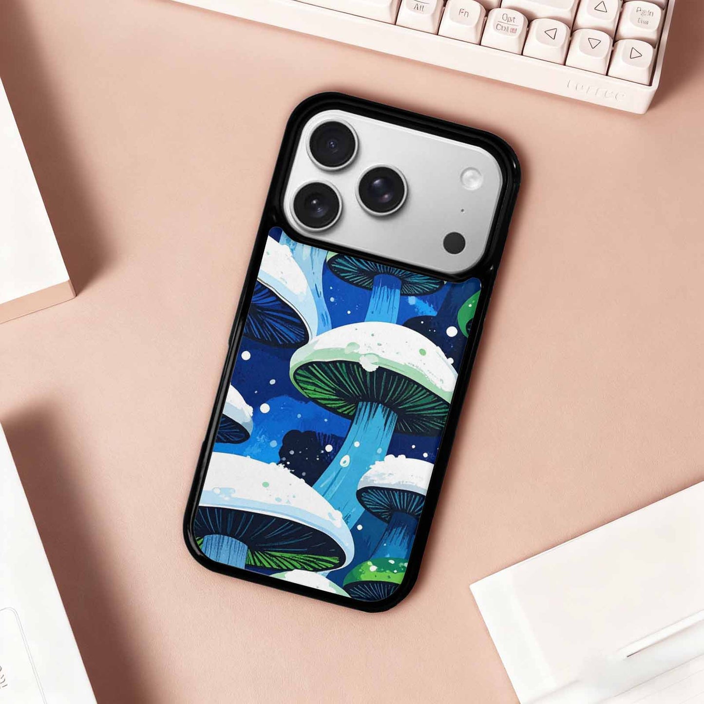 iPhone 17 Pro Case — Vivid Winter Mushroom Seamless Cartoon Cute, Unique Phone Case Design