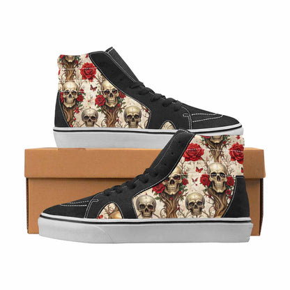 WOMEN'S Skulls High Top Canvas Personalized Wallpaper Art Shoes
