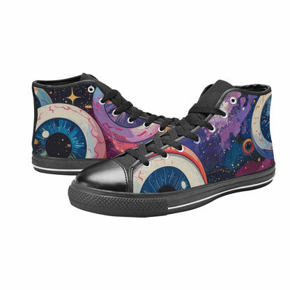MEN'S Cartoon Eyeballs Galaxy High Top Canvas Dreamcore Custom Shoes