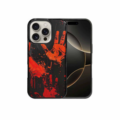 iPhone 16 Pro Case — Splatter Paint Art Hand Prints Black, Customized Protective Case