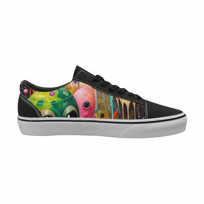 WOMEN'S Aliens  Camo Melting Lace-Up Canvas Melting Art Custom Sneakers