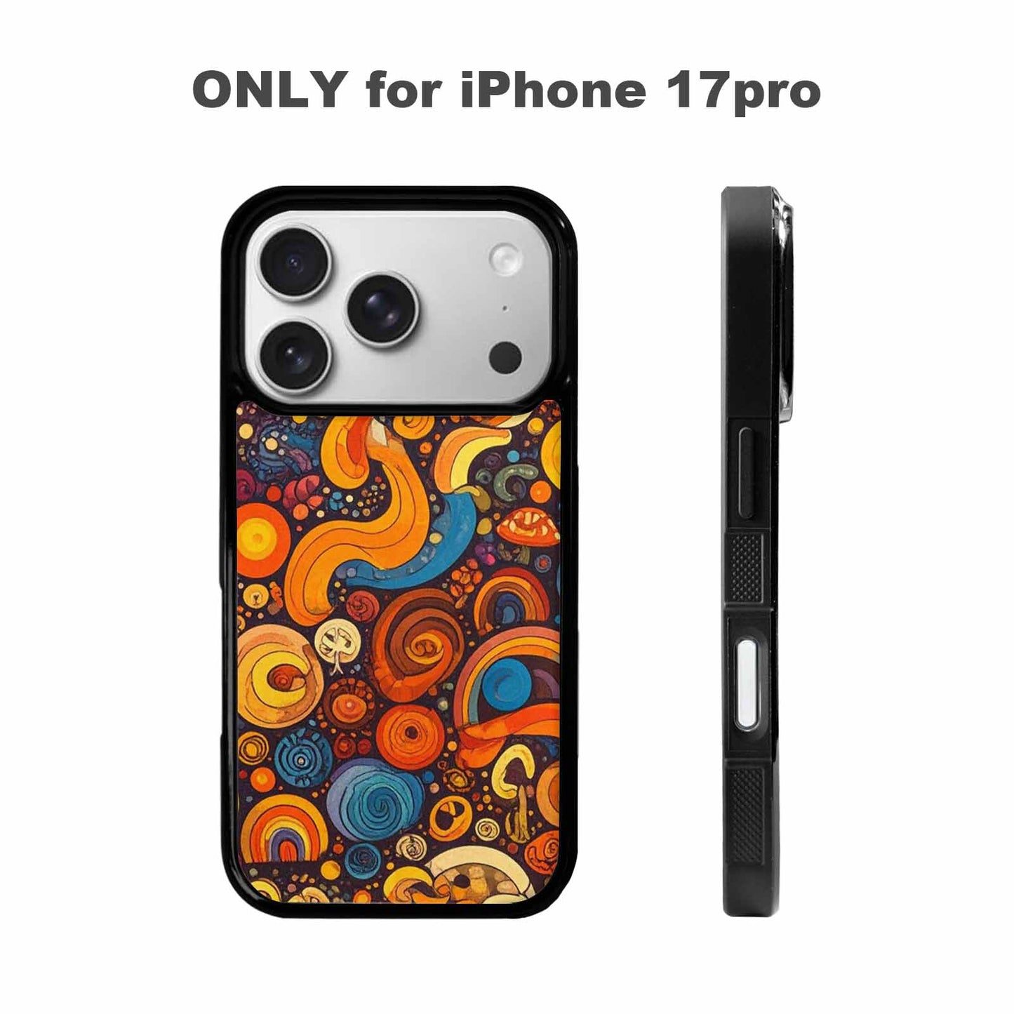 iPhone 17 Pro Case — Small Groovy Peace Sign Swirl Original, Custom Made Phone Cover