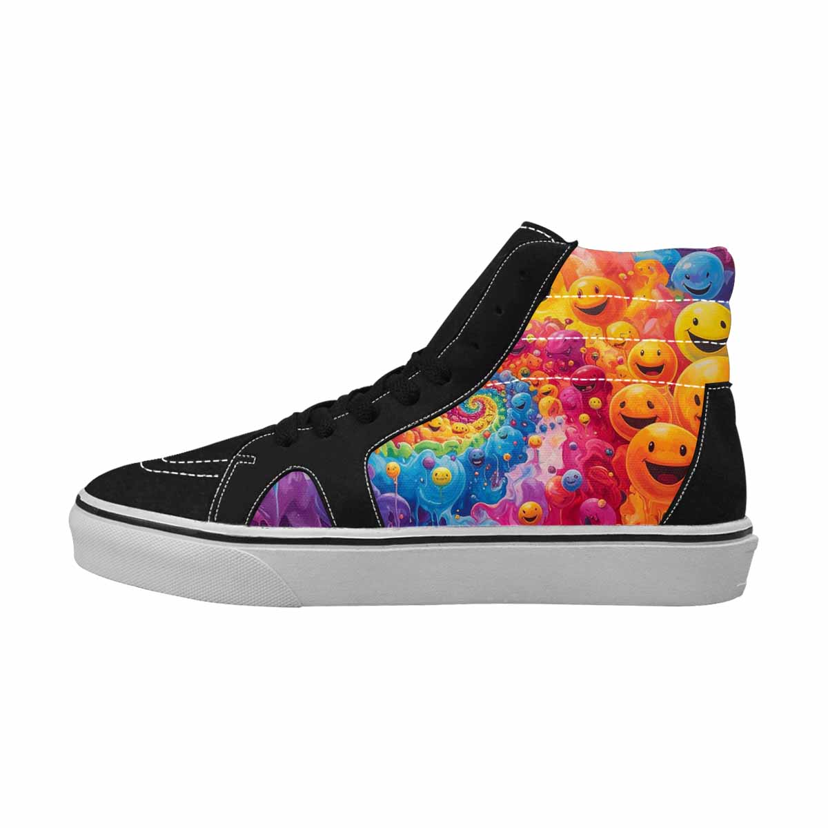 MEN'S Smiley Facessmiley Faces  High Top Canvas Aesthetic Custom Shoes