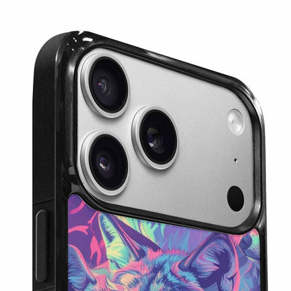 iPhone 17 Pro Case — Neon Zebra Print Wolf Animal Print, Custom Phone Case