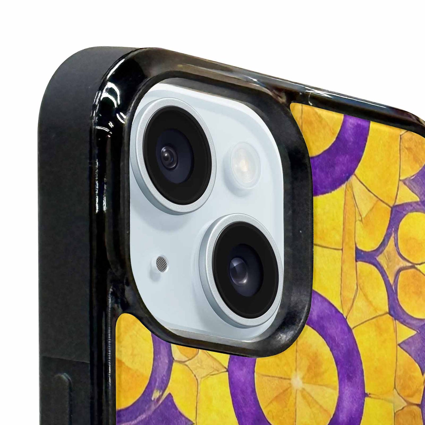 iPhone 15 Plus Case — Intersex Flag Color Theme Small Rainbow, Custom Printed Phone Case