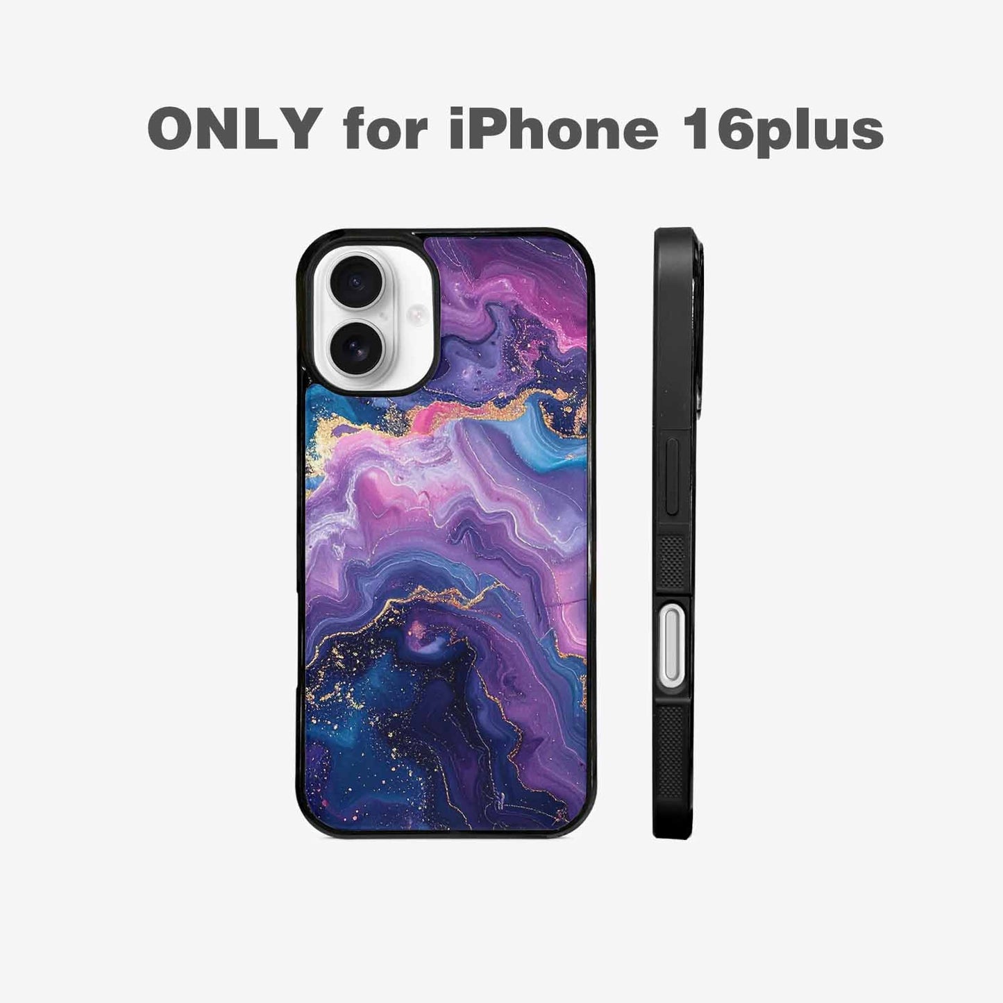 iPhone 16 Plus Case — Marble Galaxy, Custom Print Case Cover